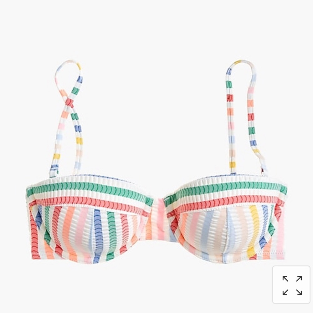 J. Crew multi colored seersucker bikini top